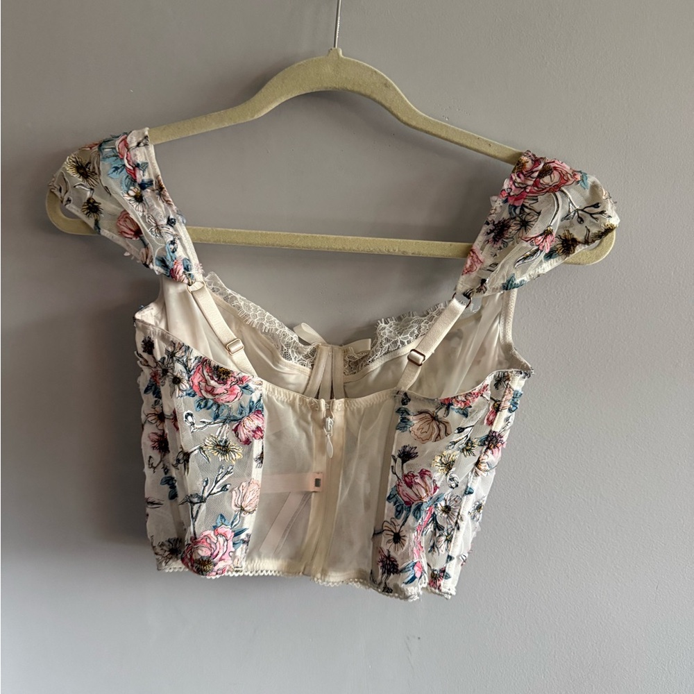 Victoria’s Secret Dream Angels Floral Lace Bustier Corset Top 34D Romantic - Picture 3 of 6